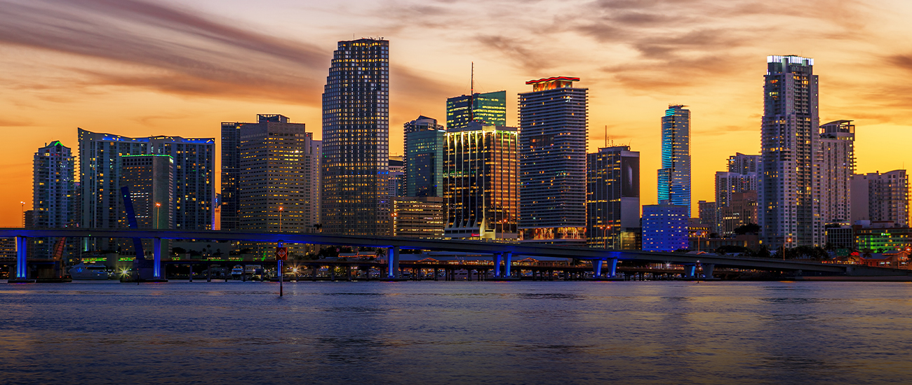 A city skyline in the afternoon